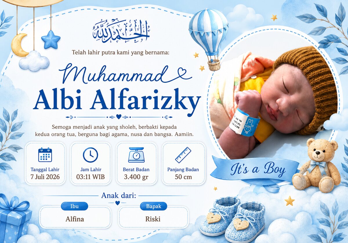 Desain dan Cetak Banner Nama Bayi